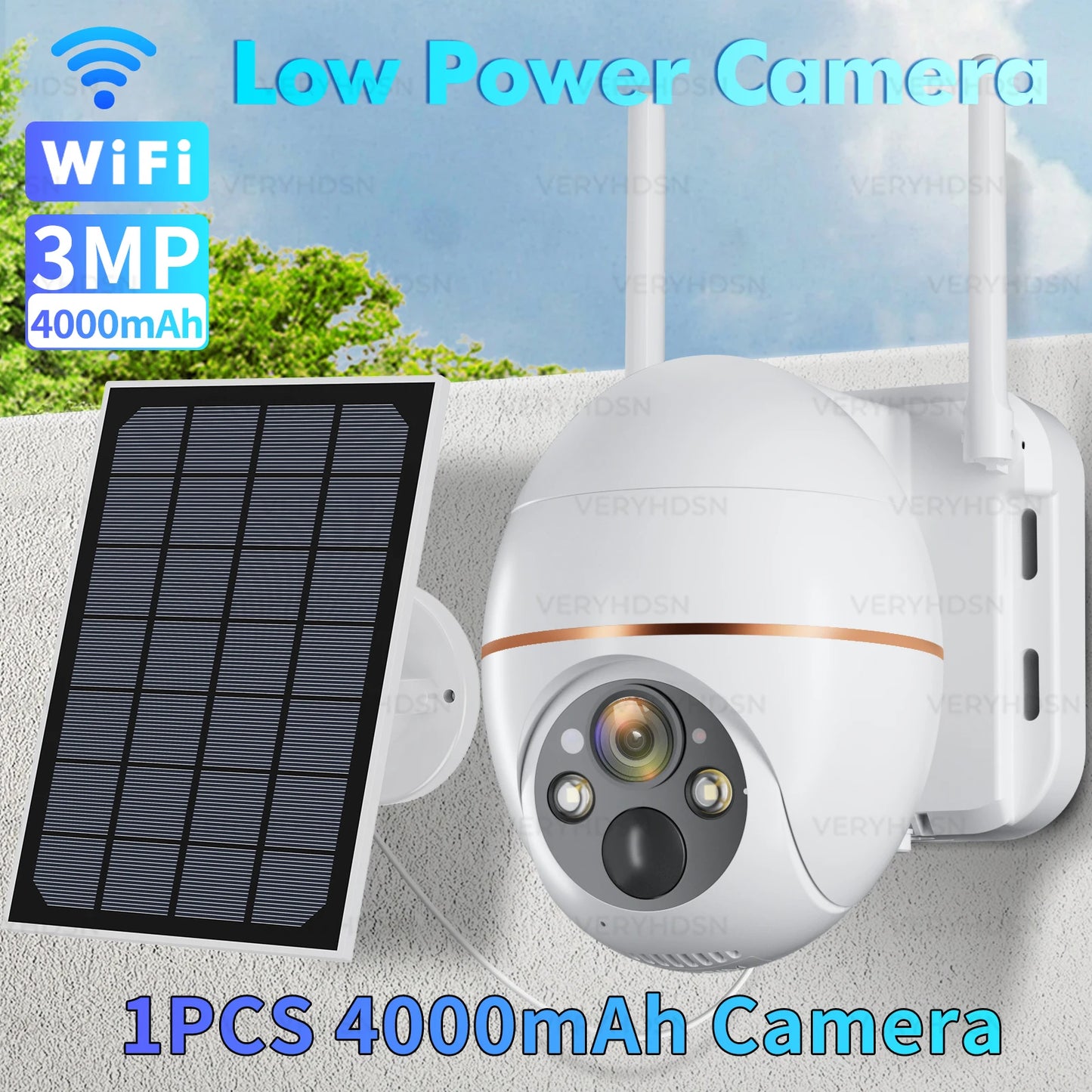 Cámara IP Solar de 5MP con WIFI, videocámara de vigilancia PTZ con batería de 8000mAh, inalámbrica, PIR, seguimiento de personas, CCTV para exteriores, HD, resistente al agua, Zoom 5X camara de vigilancia y ver por el