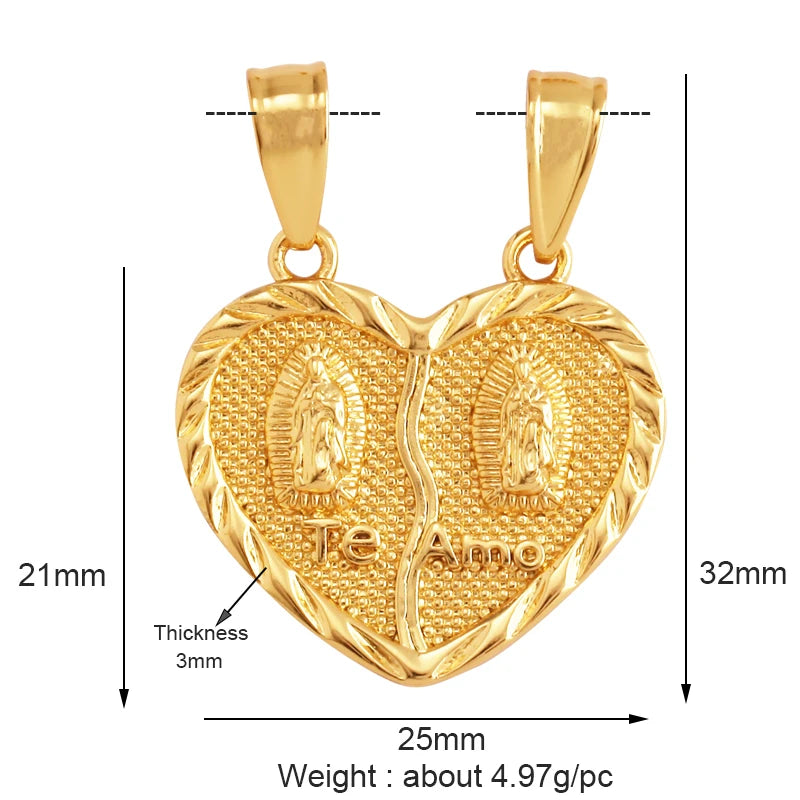 Religious Guardian Angel Jesus Pendant Love Heart Pendant 