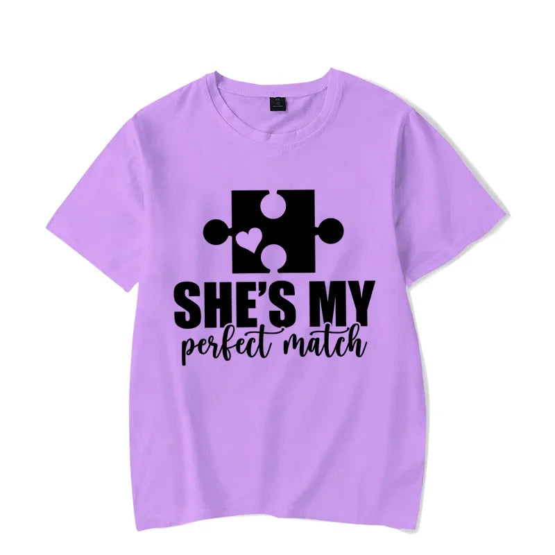 "She's My Perfect Match" Unisex T-Shirt, Short Sleeve T-Shirt 