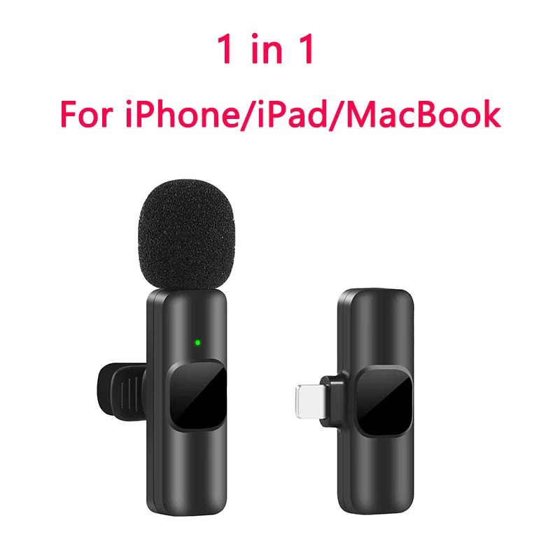 Micrófono Lavalier inalámbrico portátil, minimicrófono de grabación de Audio y vídeo para iPhone, Android, transmisión en vivo, videojuegos, teléfono