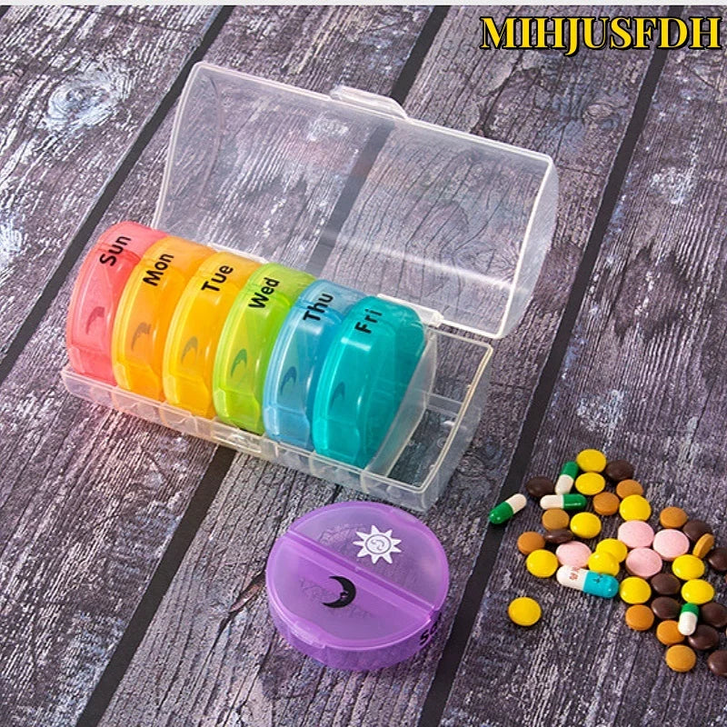 7 Days Pill Box 21/14 Grids 3 Times Portable Travel Pill Case Organizer 