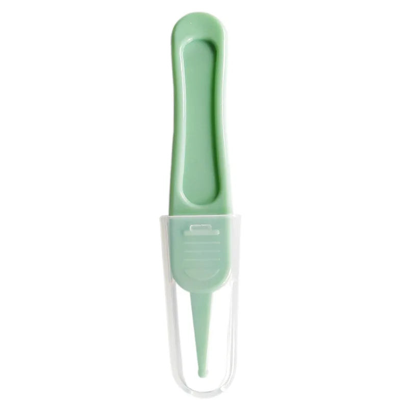 Pinza de cabeza redonda para limpieza del ombligo de la nariz del bebé, cuidado de seguridad para niños, pinzas infantiles, limpiador Nasal de oreja, pinzas de limpieza, herramientas, 1PC