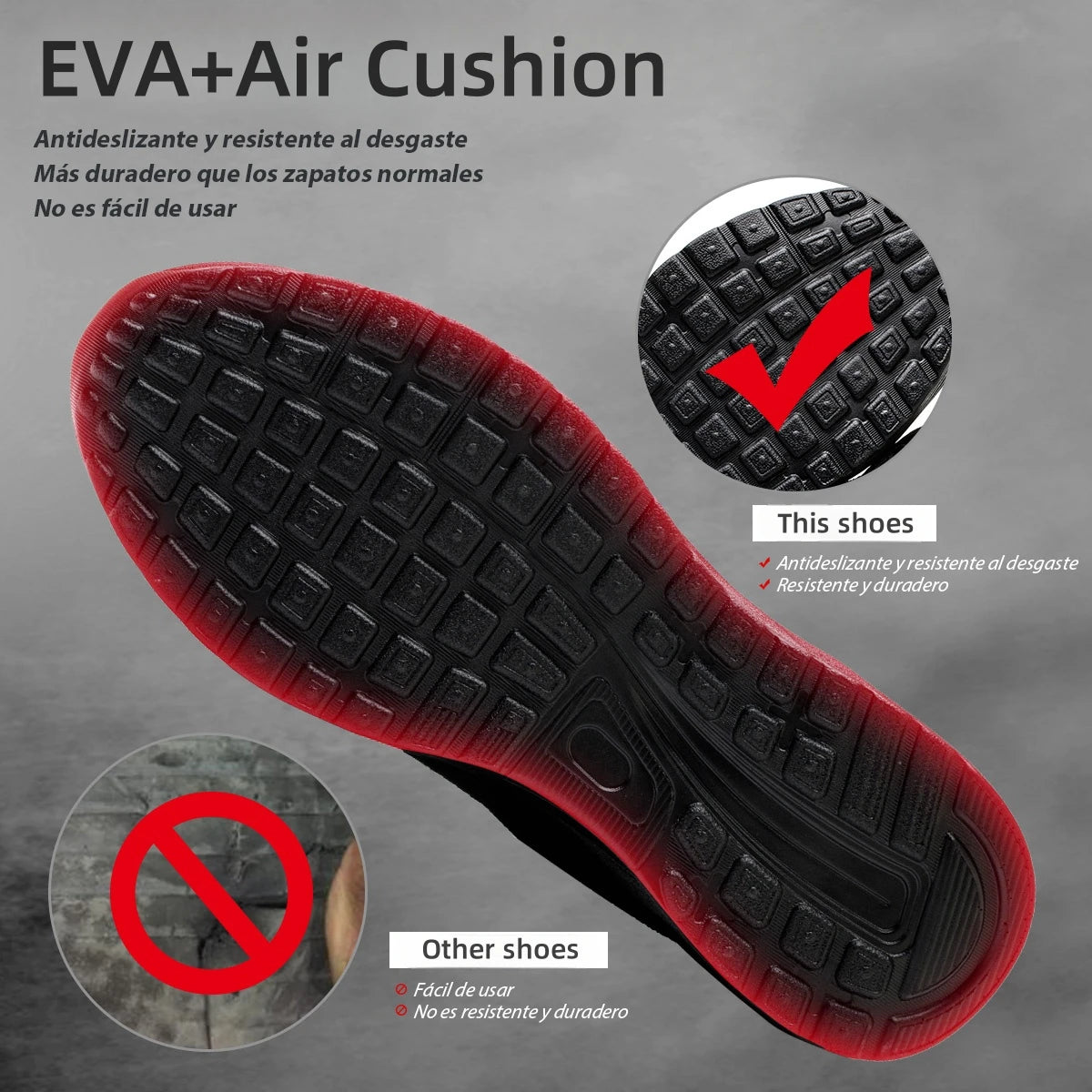 Air Cushion Safety Shoes for Men and Women Sneakers 