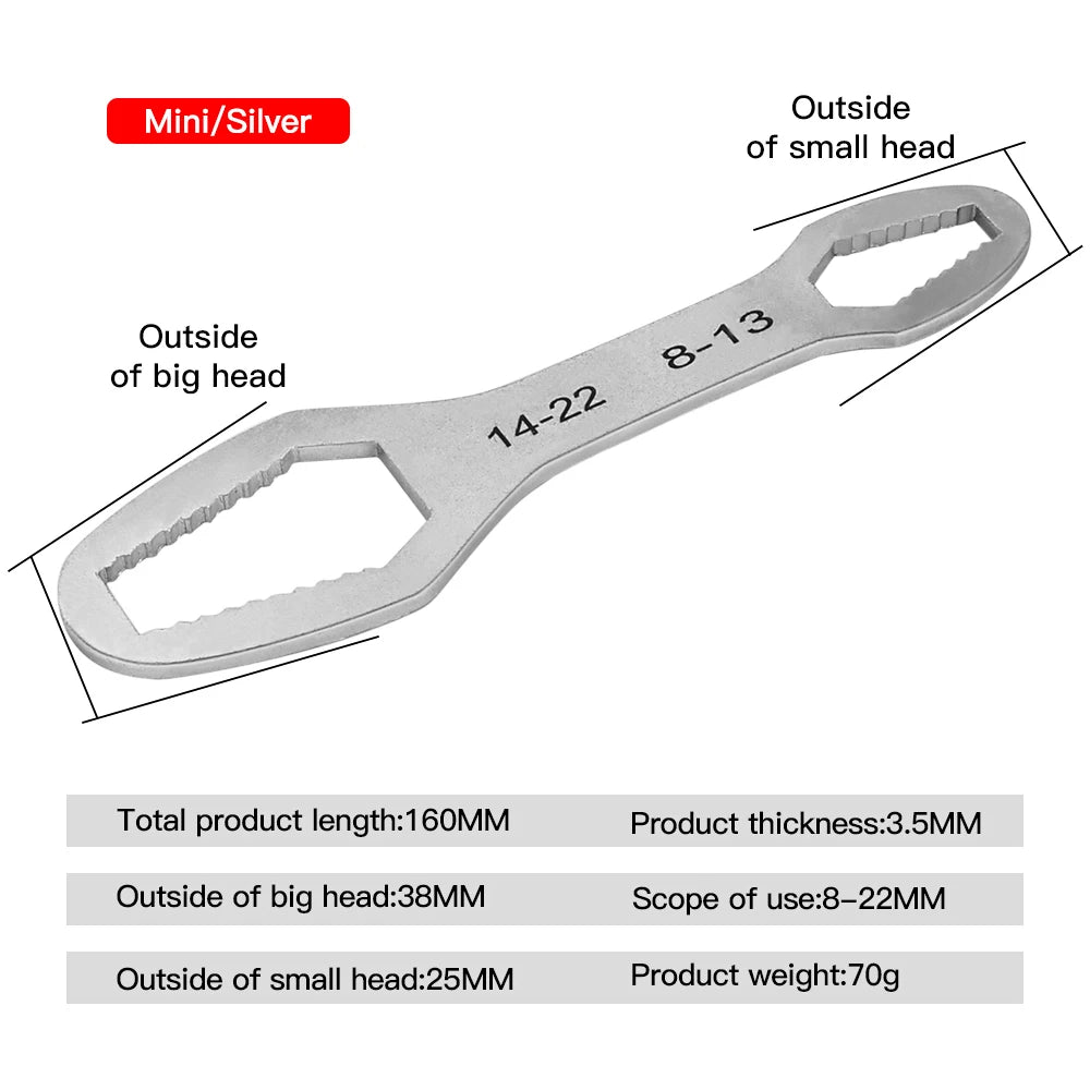 Double Head Torx Universal Wrench Adjustable Multi-Purpose Hand Tool 