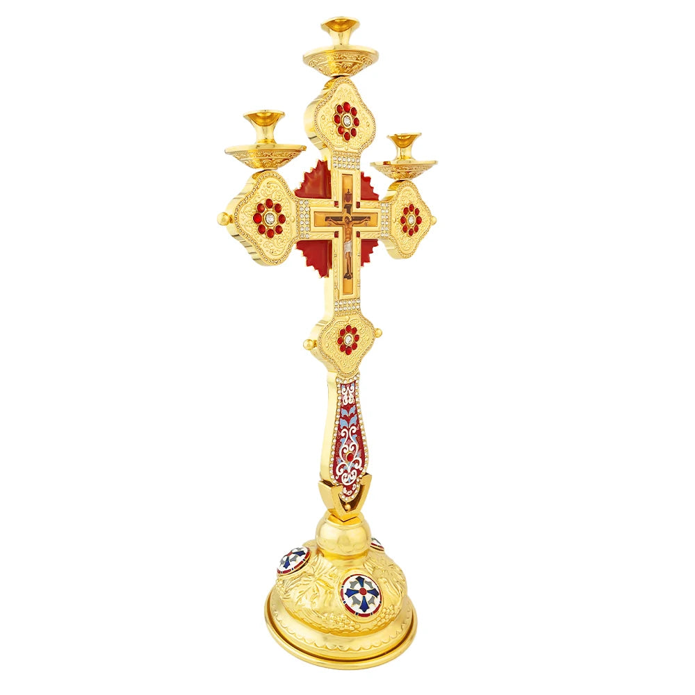 Greek Cross of Blessing for Church Decoration, Religious Articulated, C 