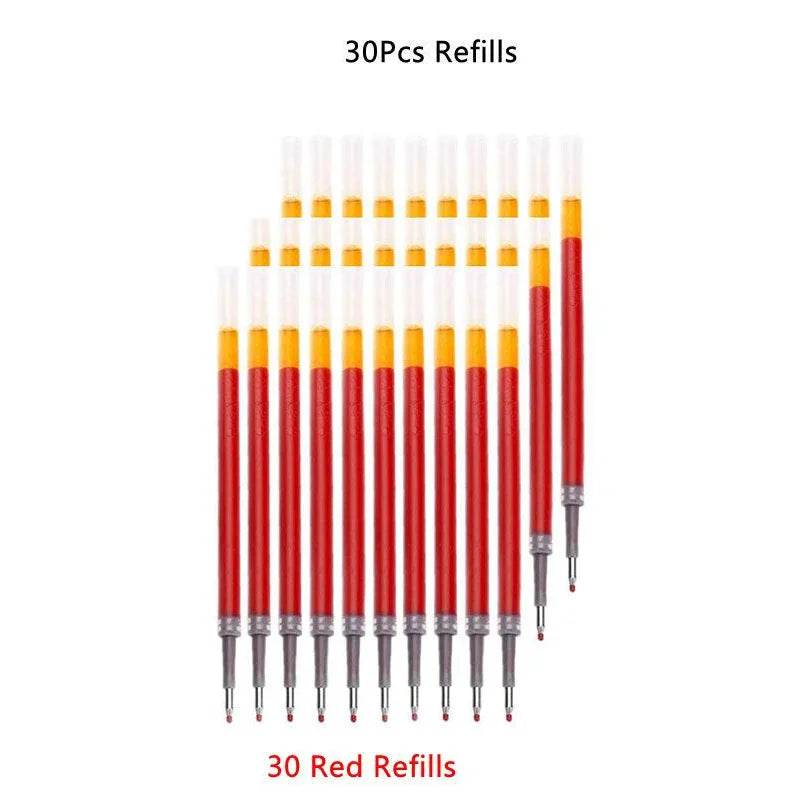 Juego de bolígrafos retráctiles de gel, tinta negra/roja/azul para recargas de