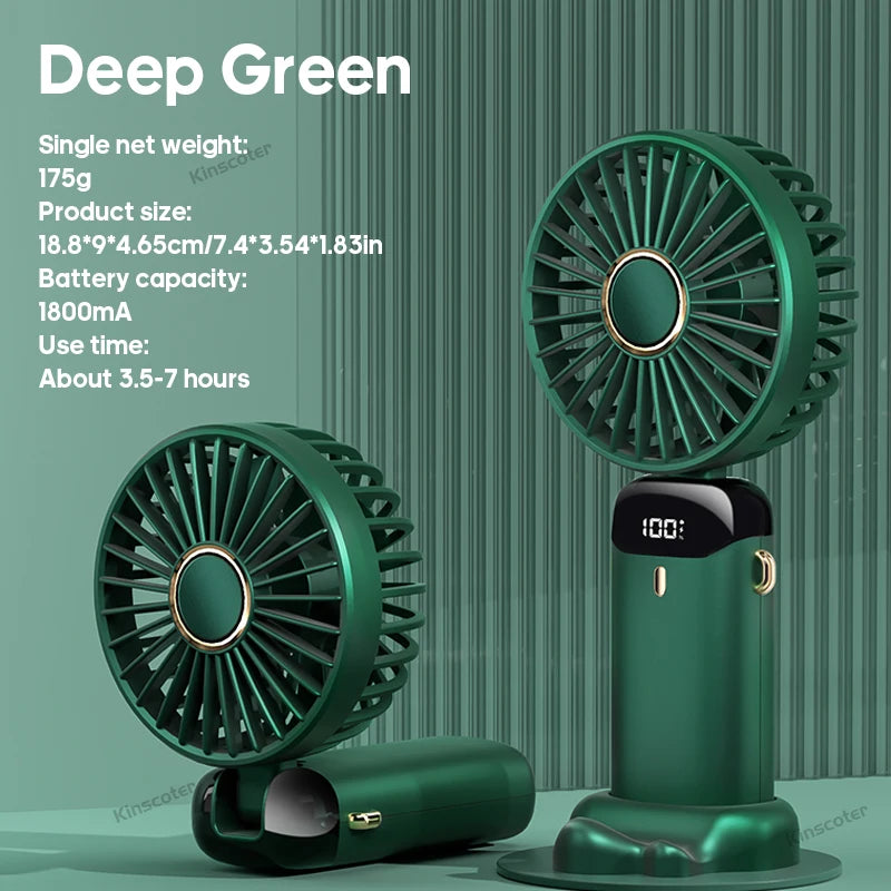 Mini USB Handheld Fan Portable Folding Neck Hanging Fan 