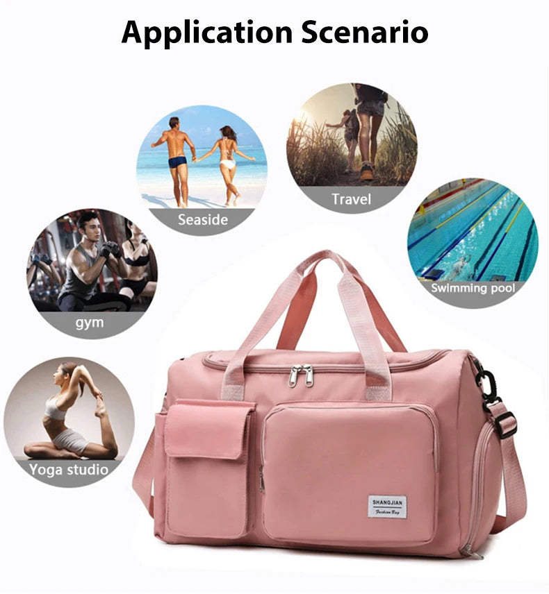 Bolsa de viaje portátil de gran capacidad para hombre y mujer, bolsa de equipaje a prueba de salpicaduras para viaje de negocios, de corta distancia, 12 pulgadas