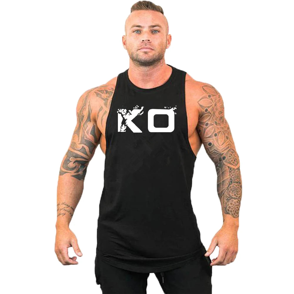 Men's Cotton Sleeveless Shirt Workout Tank Tops 