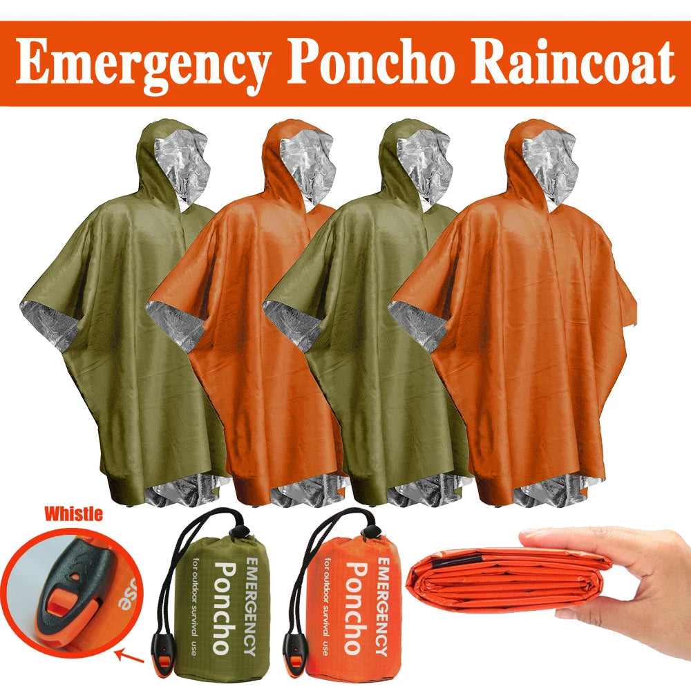 3 in 1 Outdoor Hooded Military Raincoat Men's Waterproof Poncho 