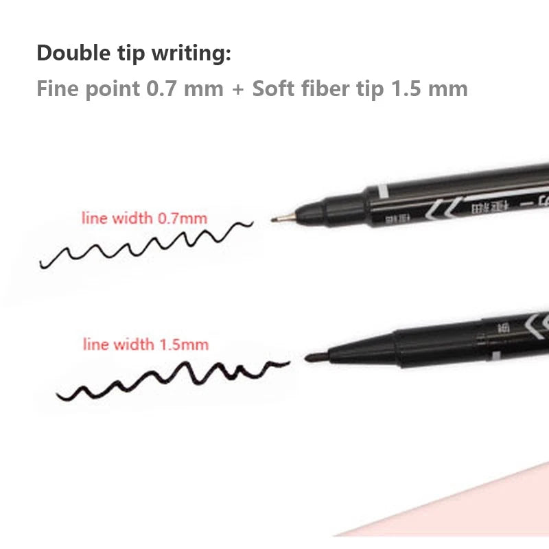 Double-sided waterproof permanent marker pens, double-sided marker pens co