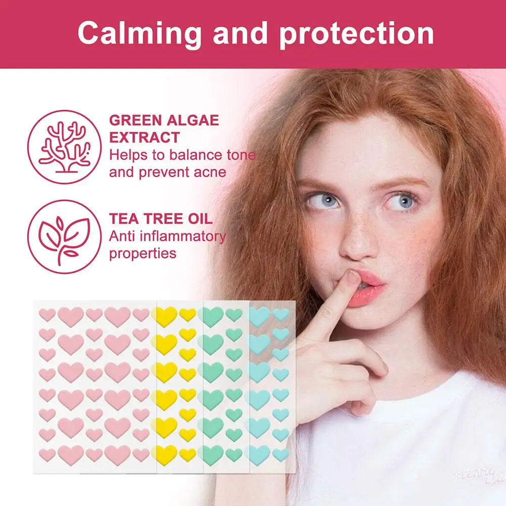 Parches de estrellas para eliminar acné, pegatinas invisibles de colores para el cuidado de la piel, corrector de manchas faciales, herramientas de maquillaje de belleza, 144 piezas