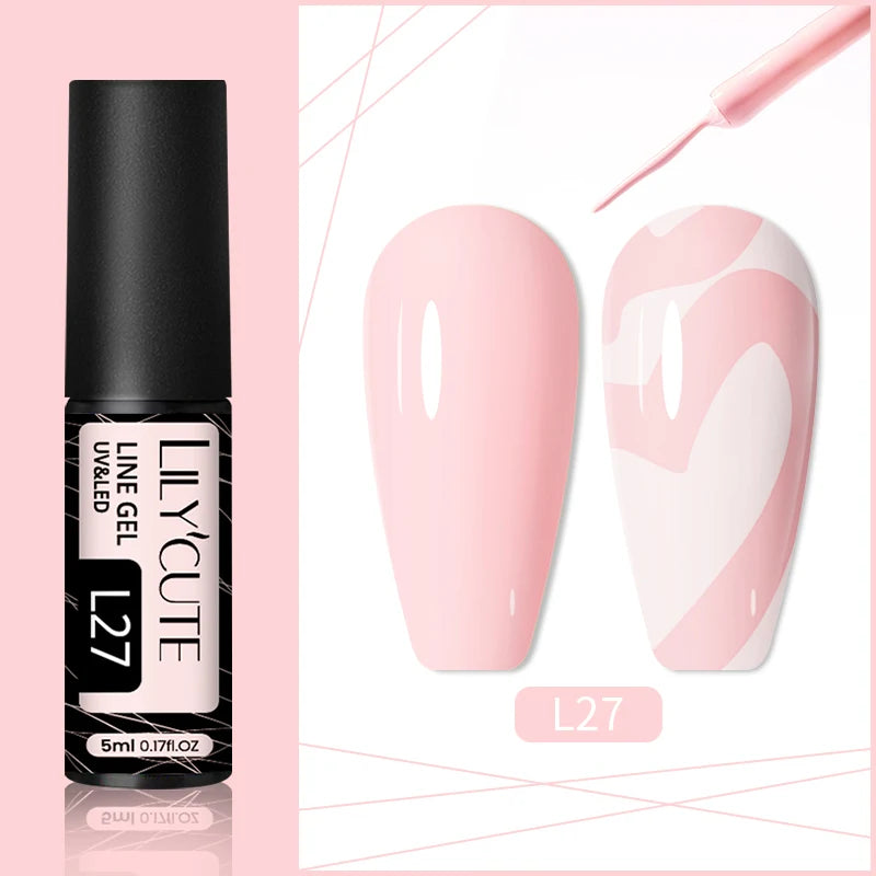 LILYCUTE-esmalte de uñas de Gel UV brillante, pintura de uñas semipermanente francesa, brillante, dorado champán, 5ML