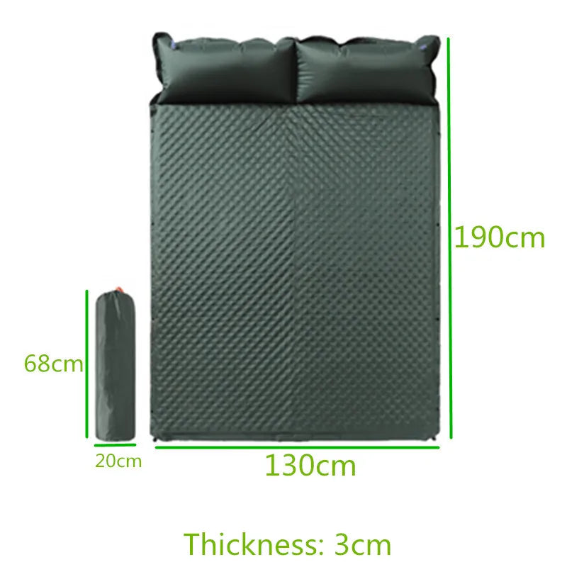 Inflatable camping mat self-inflating mattress thick spliced ​​ti 