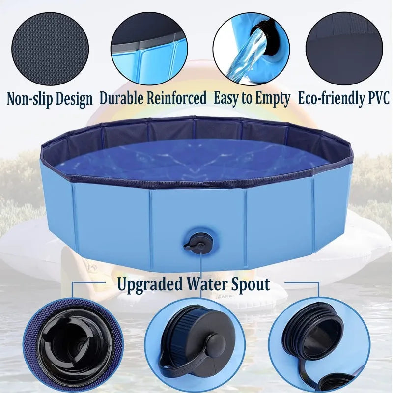 Piscina plegable para perros, bañera para mascotas, accesorios para mascotas