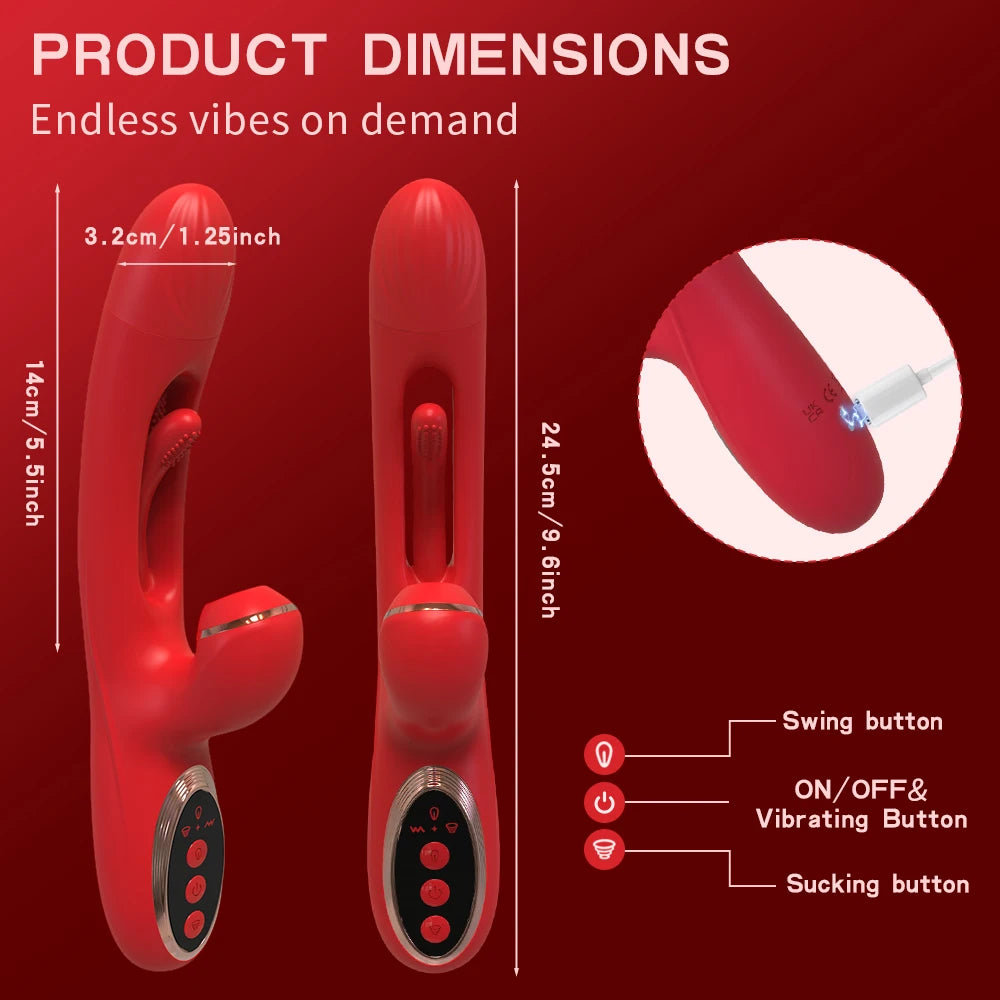 Powerful Suction Cup Vibrator Sex Toy for Women Clitoris Sucker 