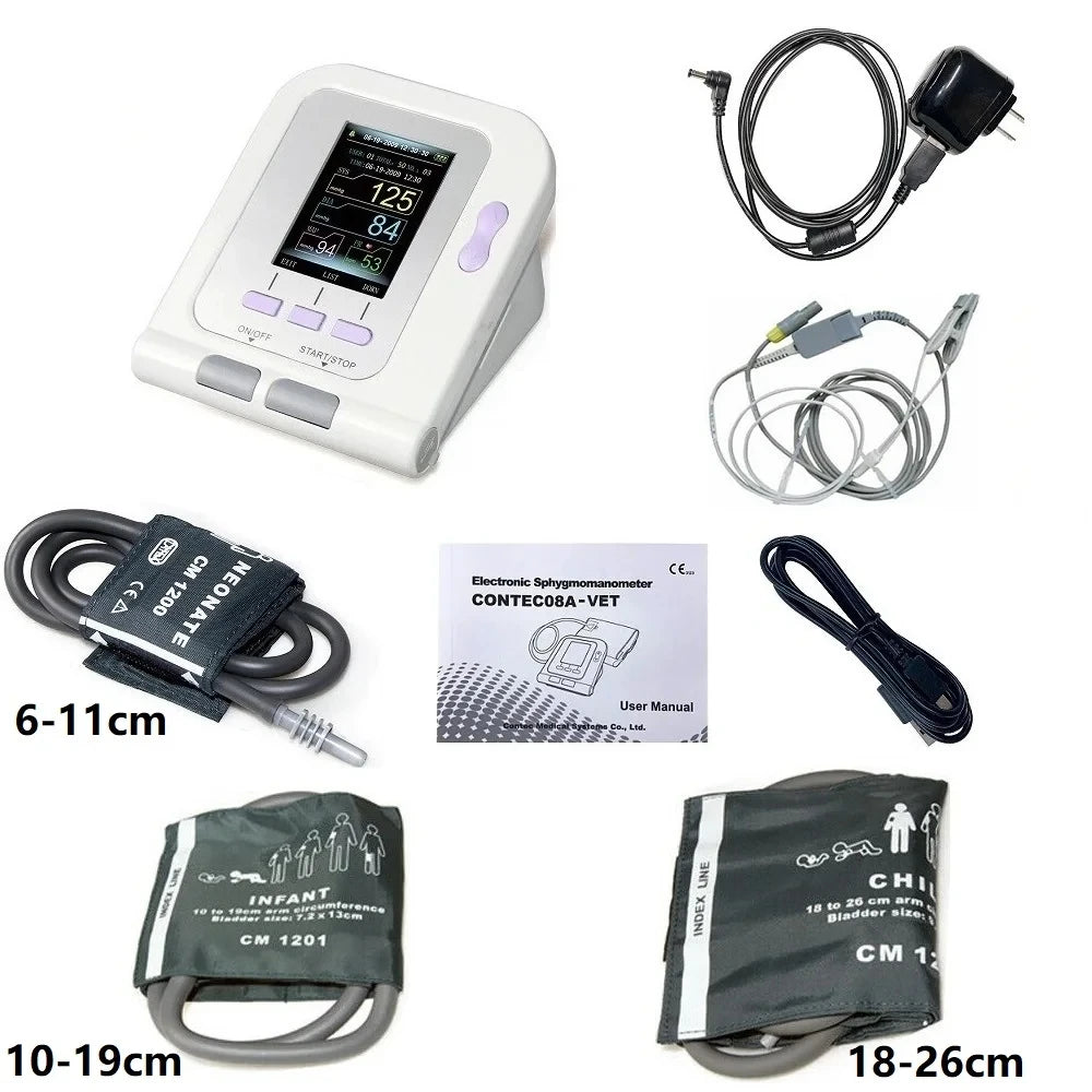 CONTEC08A Electronic Sphygmomanometer, Digital Blood Pressure Monitor, 