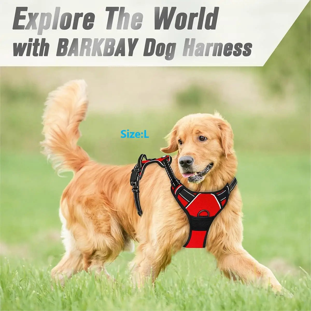 Heavy Duty Reflective Dog Harness No Pull Front Clip for Large Dogs