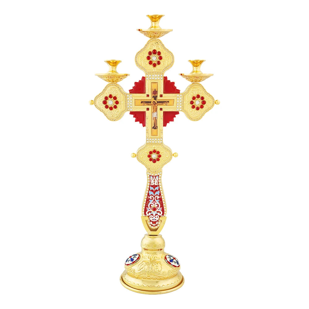 Greek Cross of Blessing for Church Decoration, Religious Articulated, C 