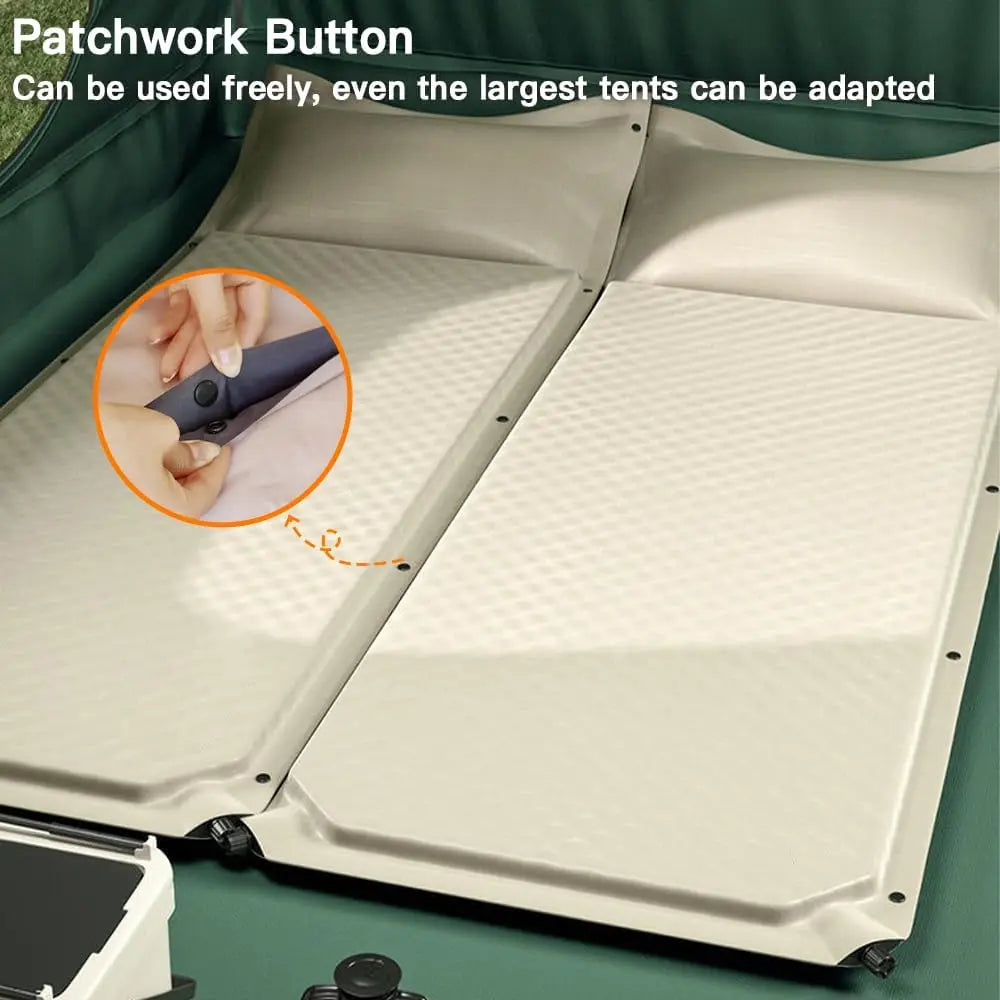 Colchoneta inflable para acampar, colchón de autoinflado, grueso, empalmado, ti