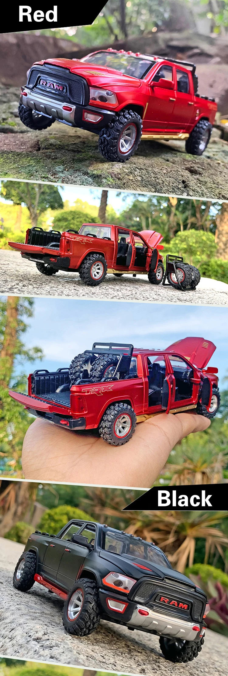 Camioneta RAM TRX a escala 1/32, coches de juguete de aleación fundido a presi?