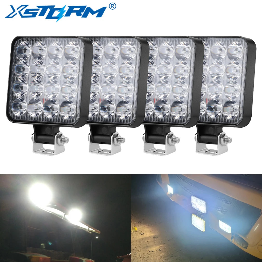 Luz LED de trabajo para todoterreno, foco de 4x4, 12V y 24V, para Jeep, camión,