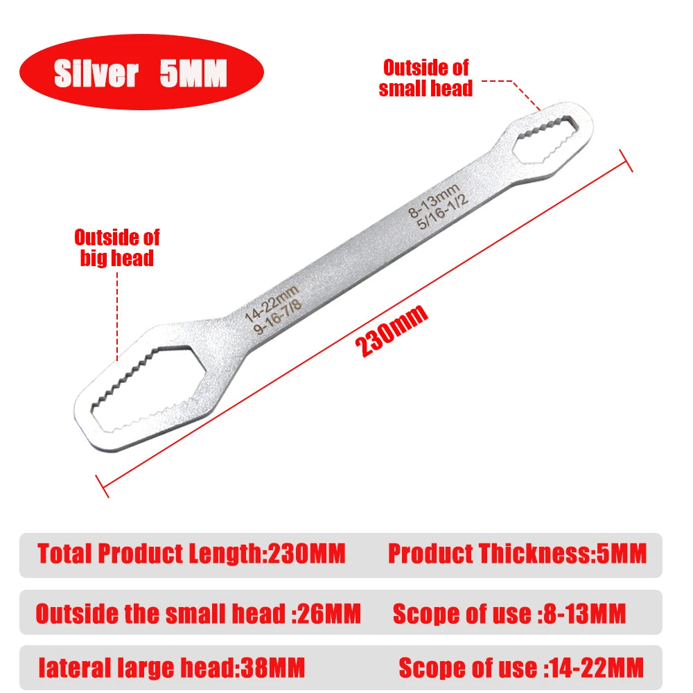 Llave Universal Torx de doble cabeza, herramienta de mano multiusos, ajustable,