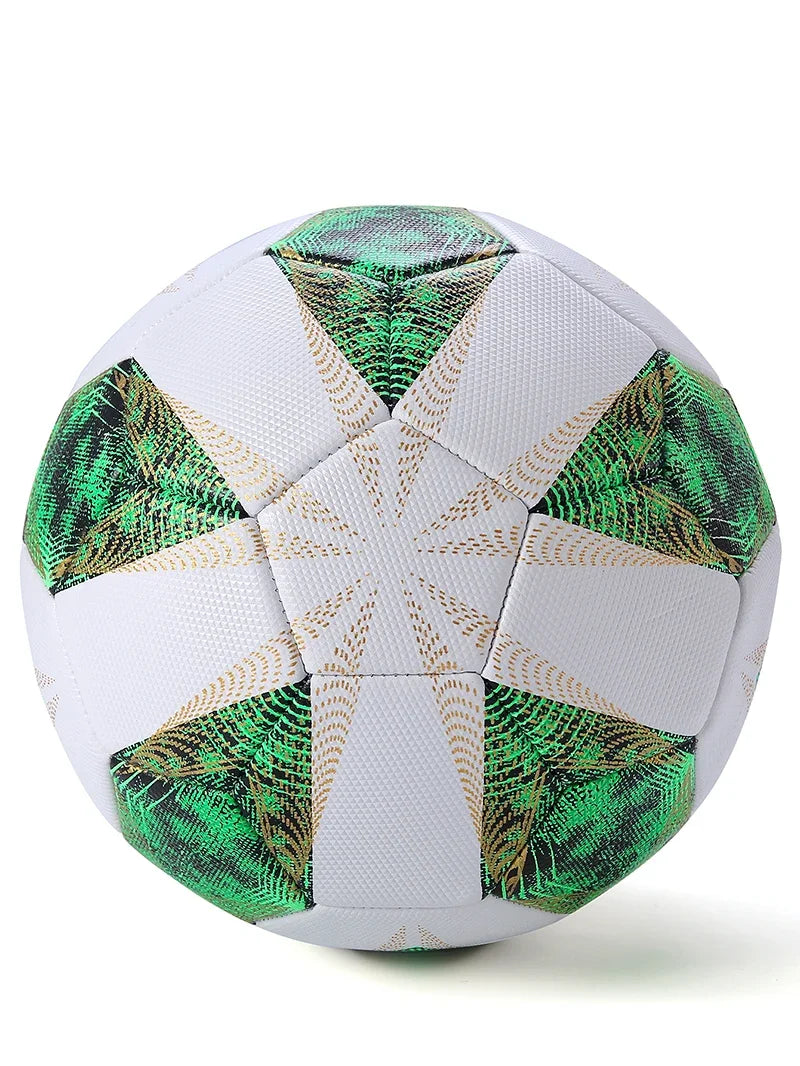 Balón de fútbol de tamaño estándar 5, pelota de fútbol cosida a máquina, p