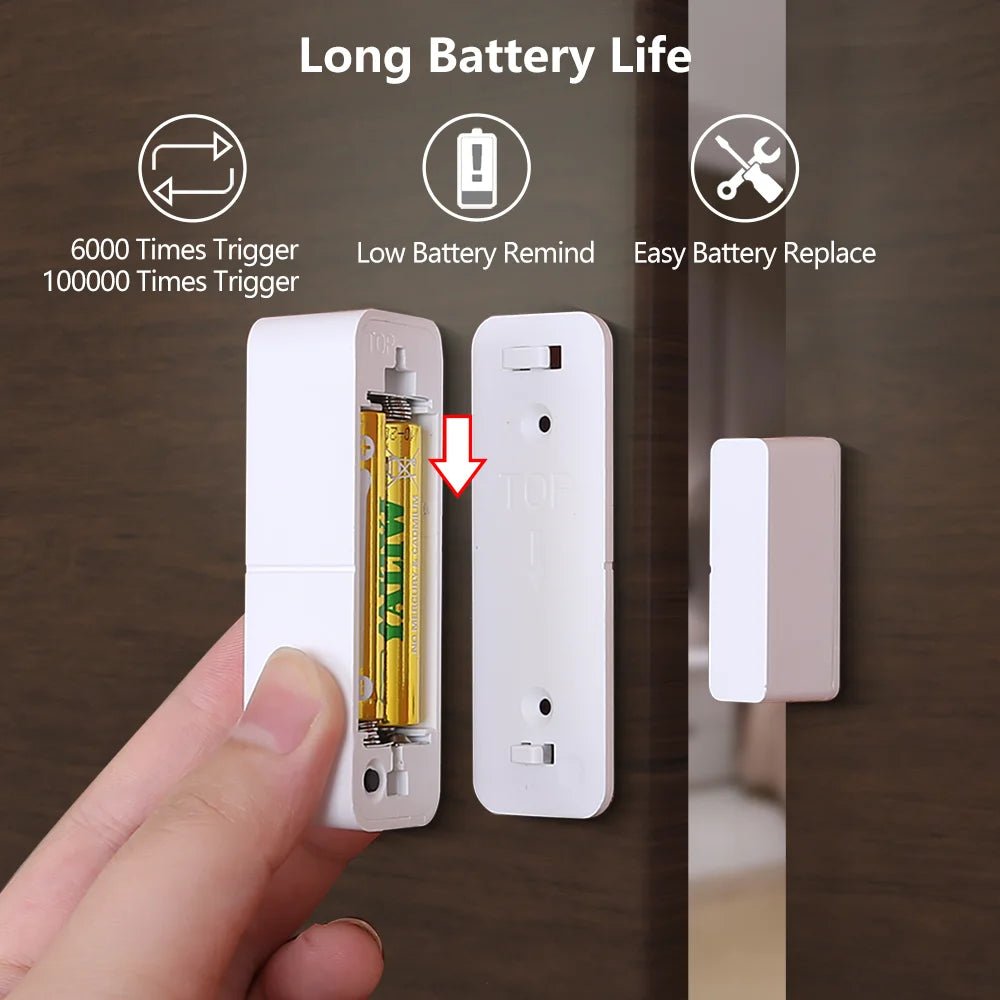 Sensor de puerta Tuya Zigbee con WiFi, Detector abierto y cerrado, alarma inteligente para el hogar, protección de seguridad, funciona con Aleax Smart Life