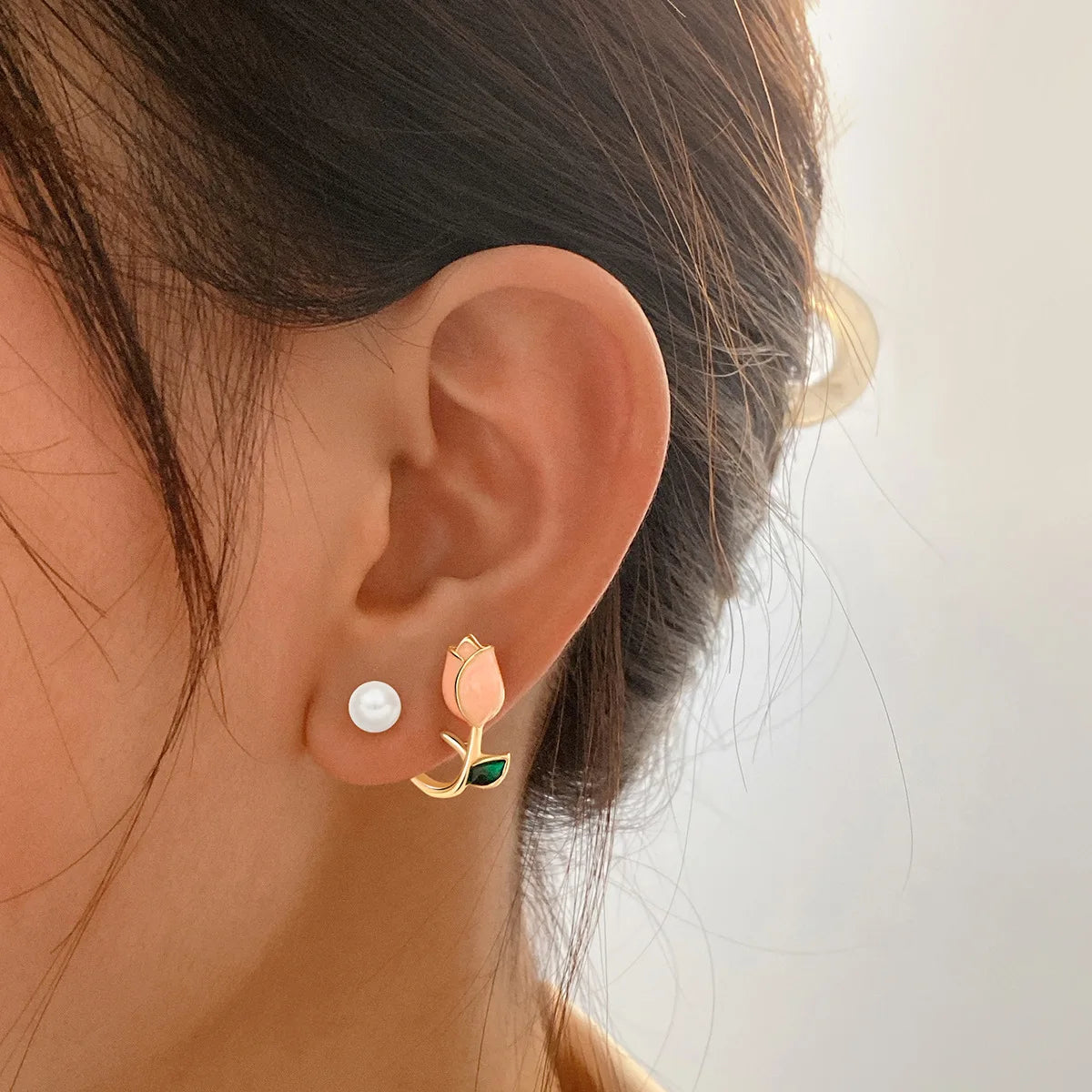 Pendientes de tuerca con forma de corazón para mujer, aretes colgantes de amor,