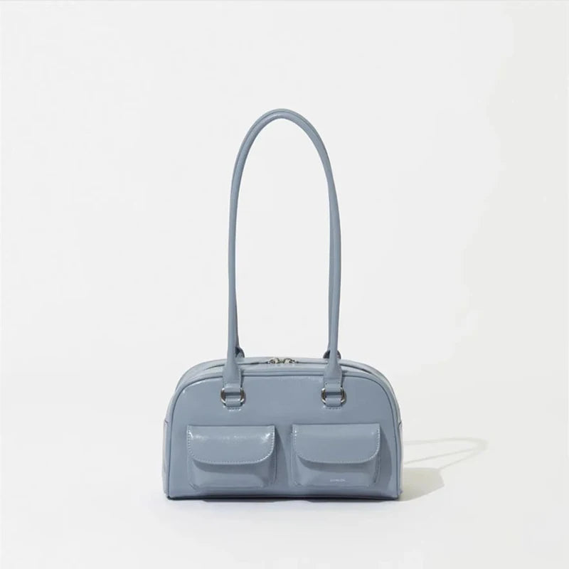 XOUHAM-Bolso Retro rojo para mujer, PU con múltiples bolsillos Cartera de cuero, de diseñador de lujo, para hombro y axilas