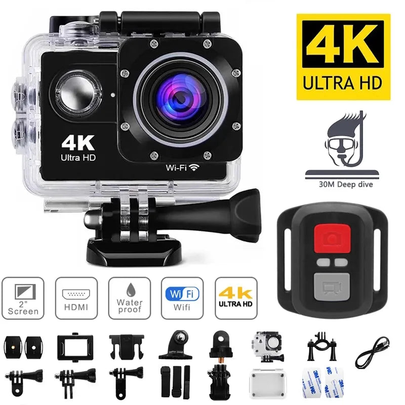 Cámara de Acción 4K 1080P/30FPS WiFi 2,0 "170D, videocámara subacuática