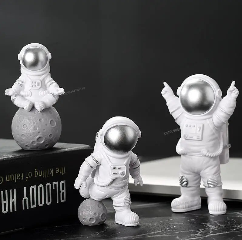 Figura de astronauta de 4 piezas para niños, escultura de astronauta, juguete educativo para escritorio, decoración del hogar, modelo de astronauta para regalo