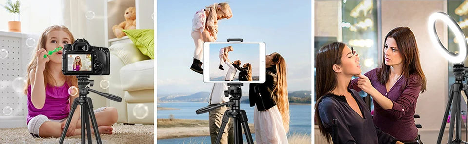DSLR trípode Flexible extensible, soporte ligero de viaje, Control remoto para teléfono móvil, montaje de cámara Gopro en vivo, Youtube
