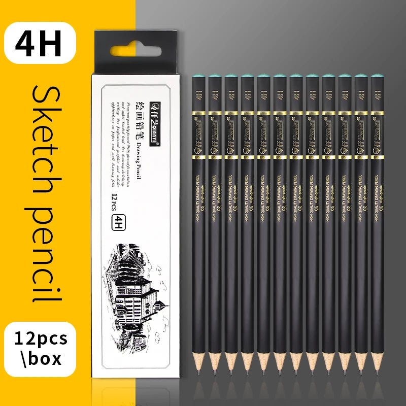 4H Professional Drawing Pencils Set Stationery Art Supplies 