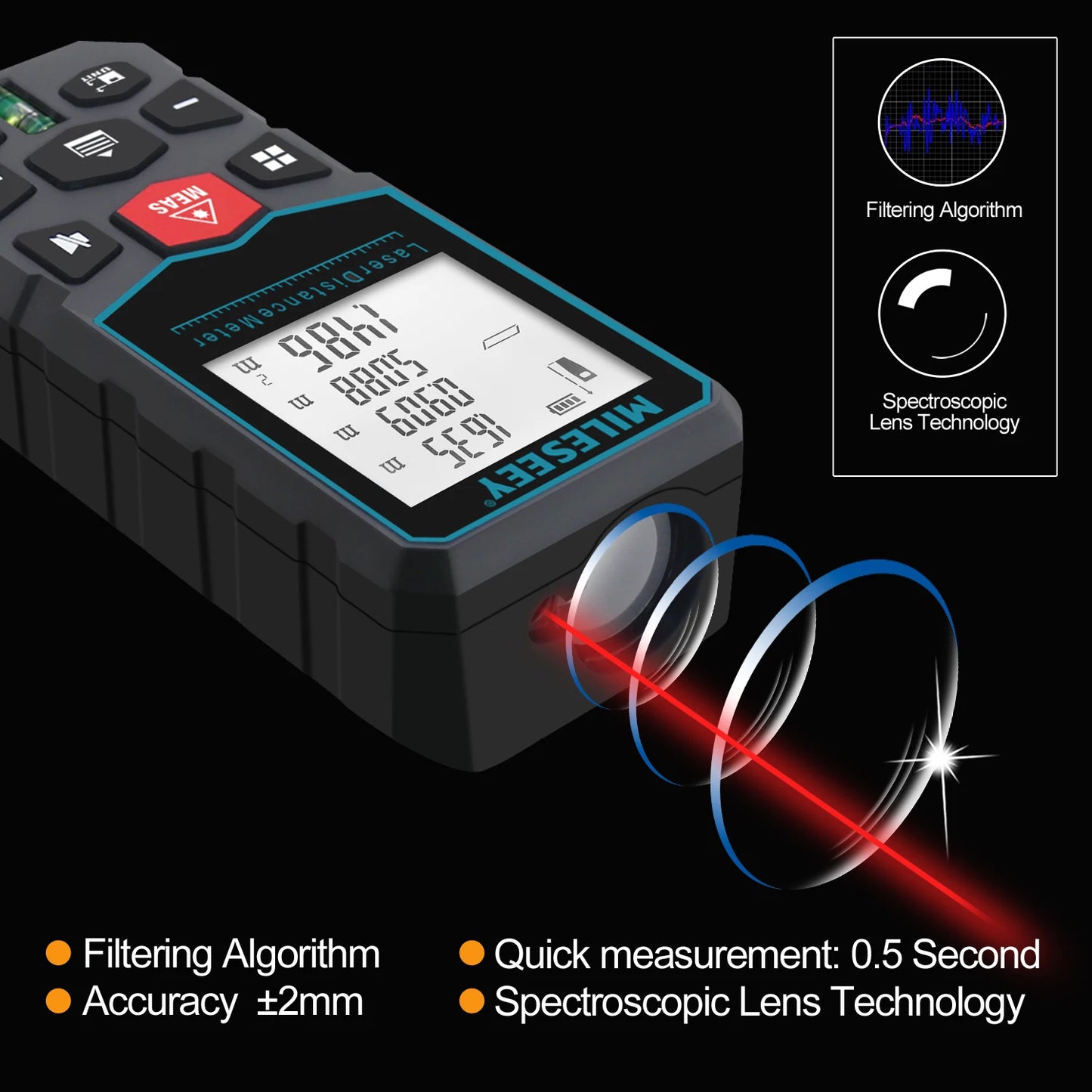 MILESEEY-medidor laser distancia ,Medidor de distancia láser X5 X6,metro digital láser, cinta métrica de alta precisión de 40M 60M 80M 100M, regla electrónica de medición múltiple, entrega en 3-10 días