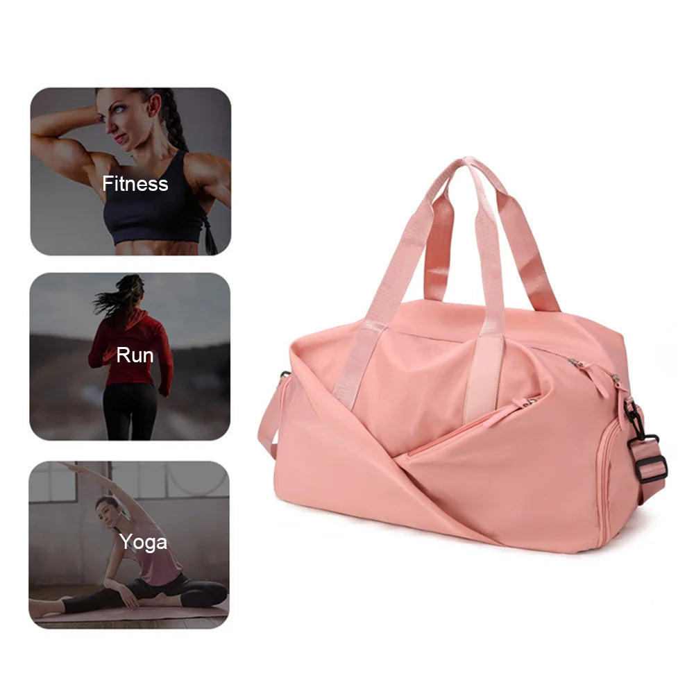 Bolsa de gimnasio deportiva para mujer, bolso de viaje multifunción, impermeable, para natación, Fitness, entrenamiento, Yoga, zapatos