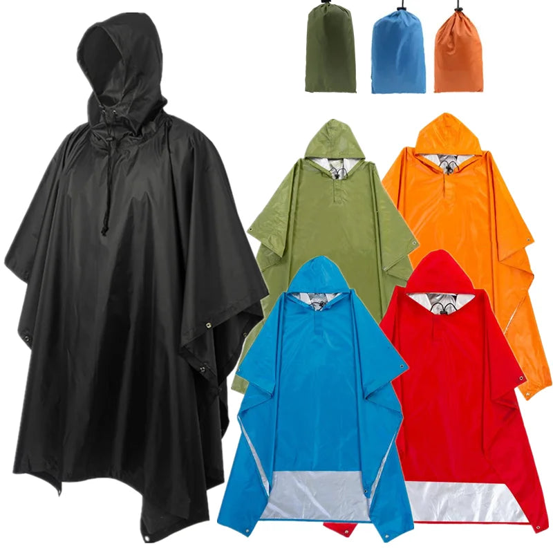 Adult 3 in 1 Waterproof Long Raincoat Rain Coat Jacket Co
