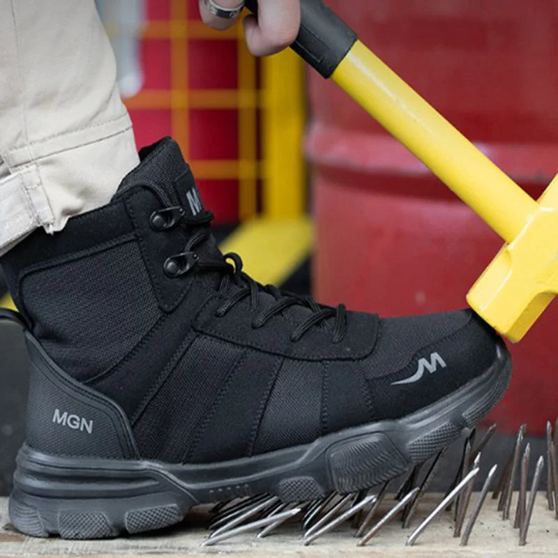 Botas de trabajo indestructibles, zapatos de seguridad con punta de acero, zapat