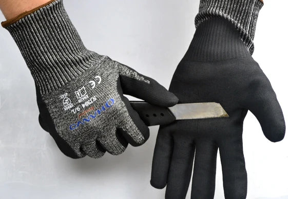 ANSI A4 Anti Cut Work Glove Micro Foam Nitrile HPPE Maxi High f 