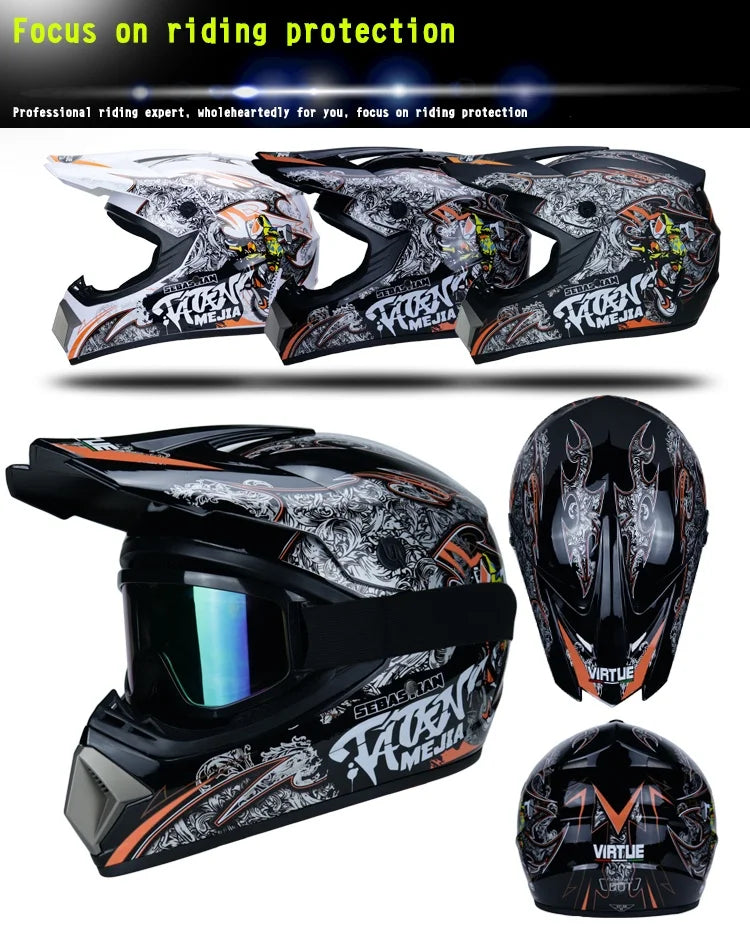 Free shipping 3 pieces of motorcycle helmet gift off-road helmet for boy