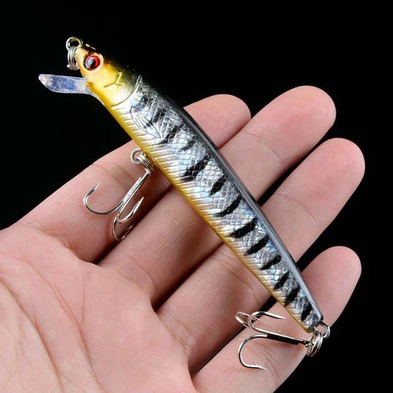 Señuelos de Pesca de pececillos, cebo duro flotante de 95mm y 7g, cebo Artifici