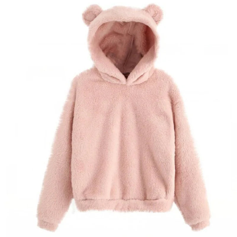 Women's Long Sleeve Rabbit Ears Hoodie Sweatshirt 