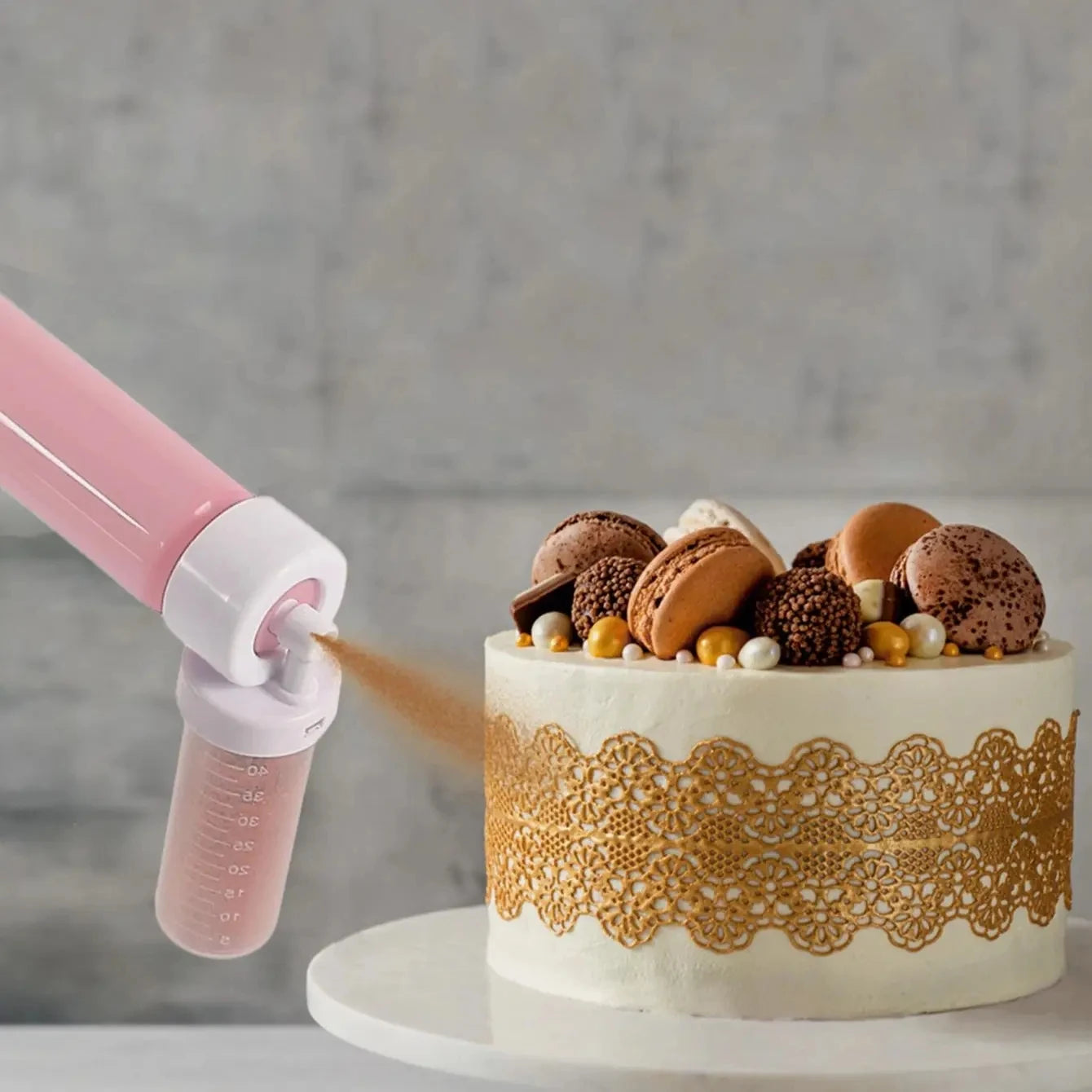 Manual spray gun for cake coloring, baking duster, t