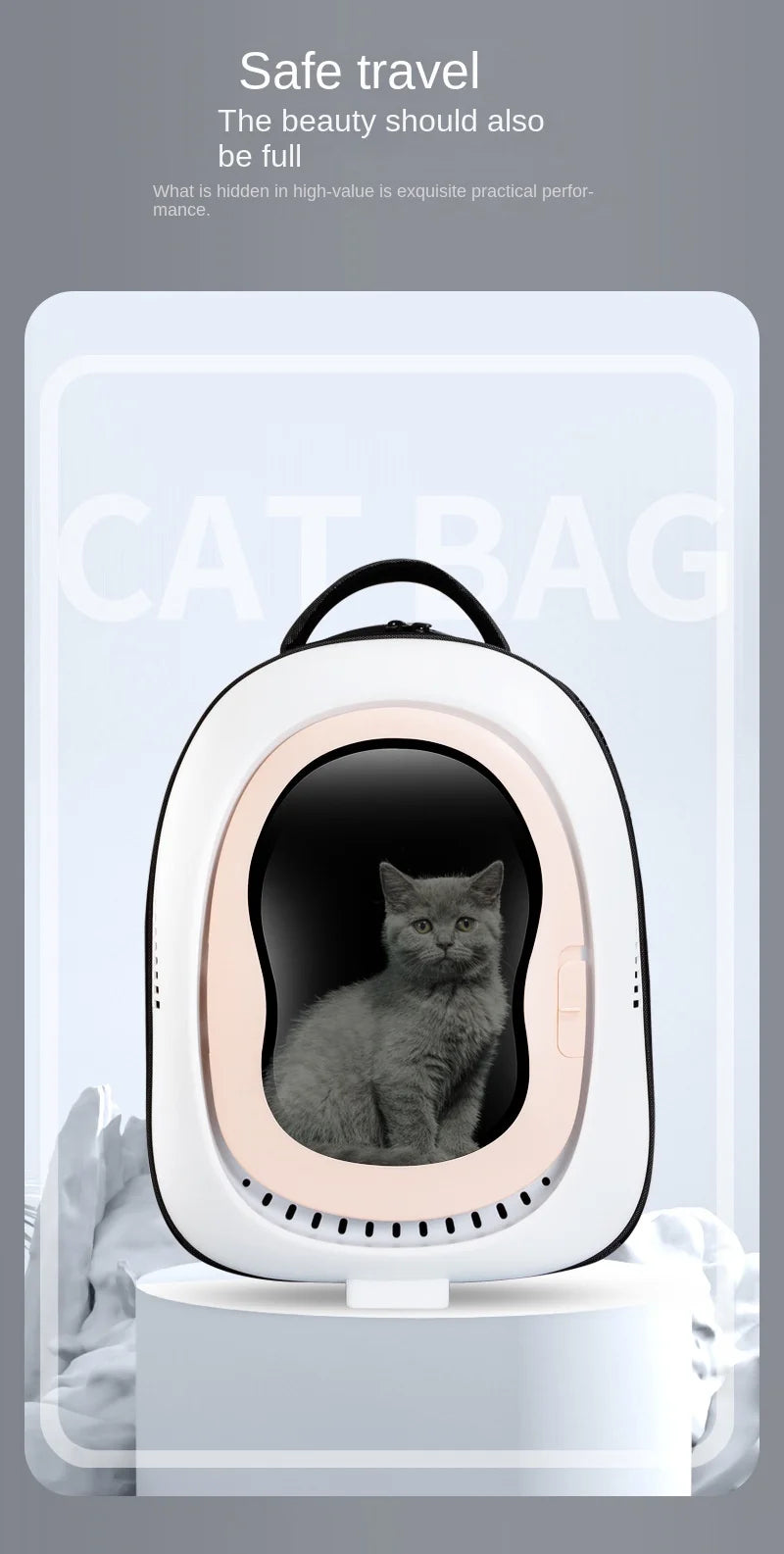 Large Capacity Portable Breathable Cat Bag Travel Space Capsule Shading Shoulder Pet Backpack Suitable for Cats Cat Supplies