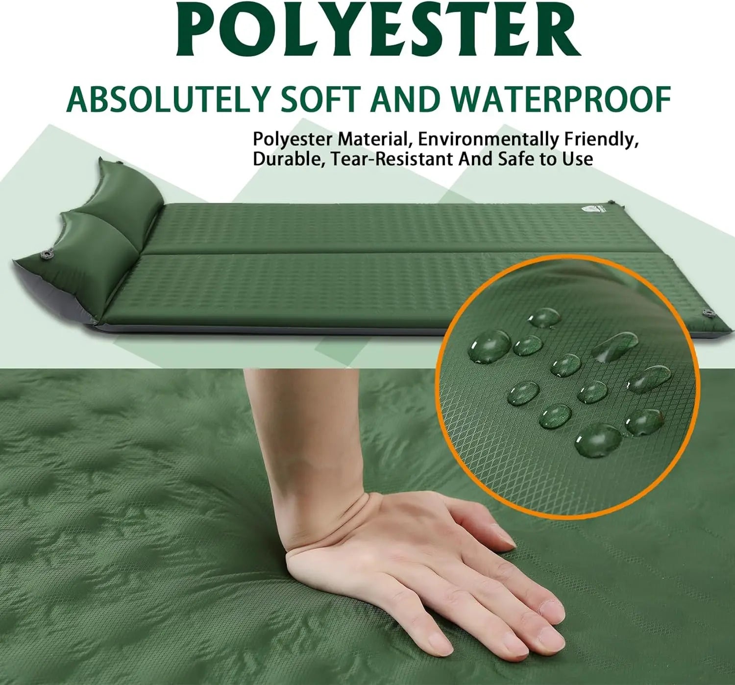Inflatable camping mat self-inflating mattress thick spliced ti