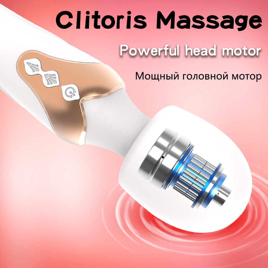 Powerful Dildo Vibrator Wand with 10 Modes Clitoris Stimulator for Women 
