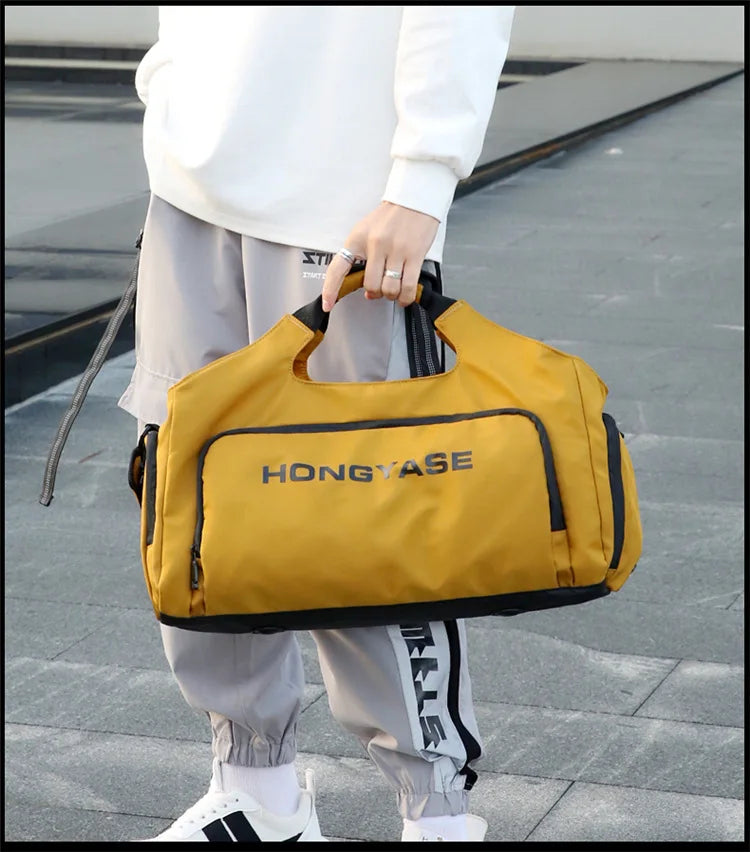 Bolsa deportiva de gimnasio para hombre, bolso de viaje para Fitness, bolsillo para zapatos, equipaje, bolso de mano impermeable, bolso de hombro para fin de semana al aire libre