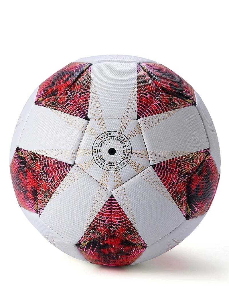 Balón de fútbol de tamaño estándar 5, pelota de fútbol cosida a máquina, p