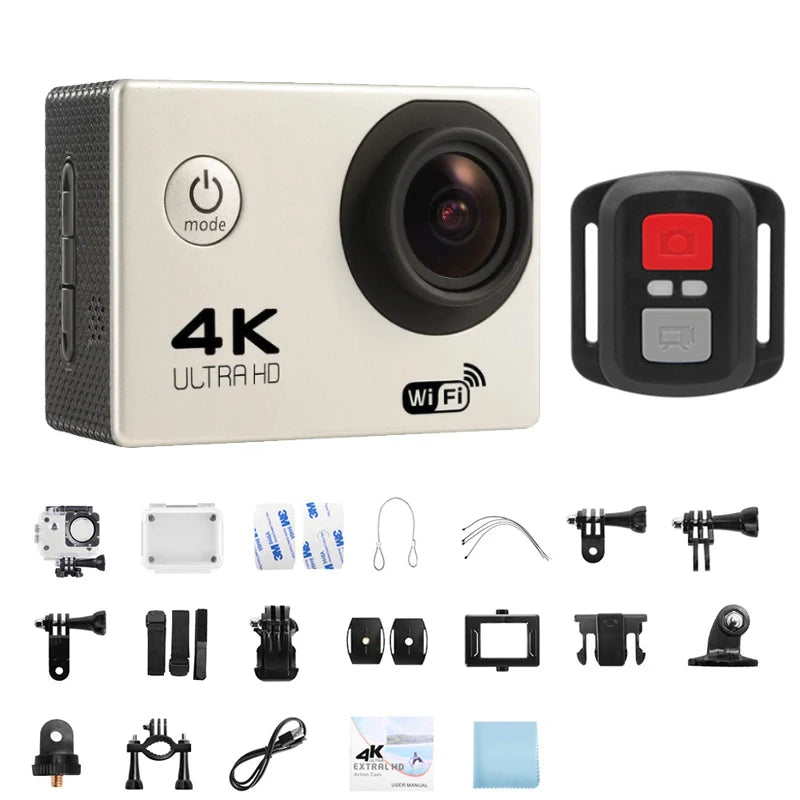 Cámara de Acción 4K 1080P/30FPS WiFi 2,0 "170D, videocámara subacuática